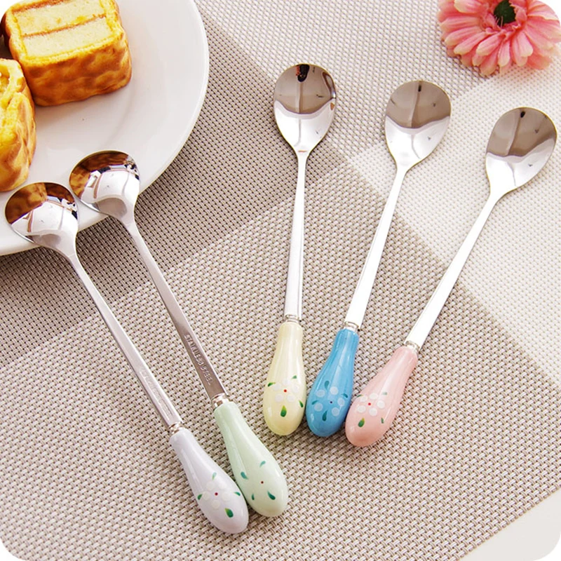 5pcs Stainless steel coffee spoon with ceramic handle ice cream Dessert spoons tableware kitchen accessories
5pcs Stainless steel coffee spoon with ceramic handle ice cream Dessert spoons tableware kitchen accessories