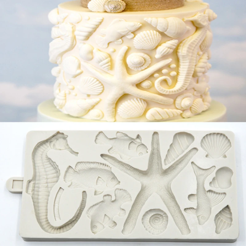 Ocean Series Seahorse Shell Mould Silicone Mold Fondant Cake Decorating Tool Gumpaste Sugarcraft Chocolate Forms Bakeware
Ocean Series Seahorse Shell Mould Silicone Mold Fondant Cake Decorating Tool Gumpaste Sugarcraft Chocolate Forms Bakeware