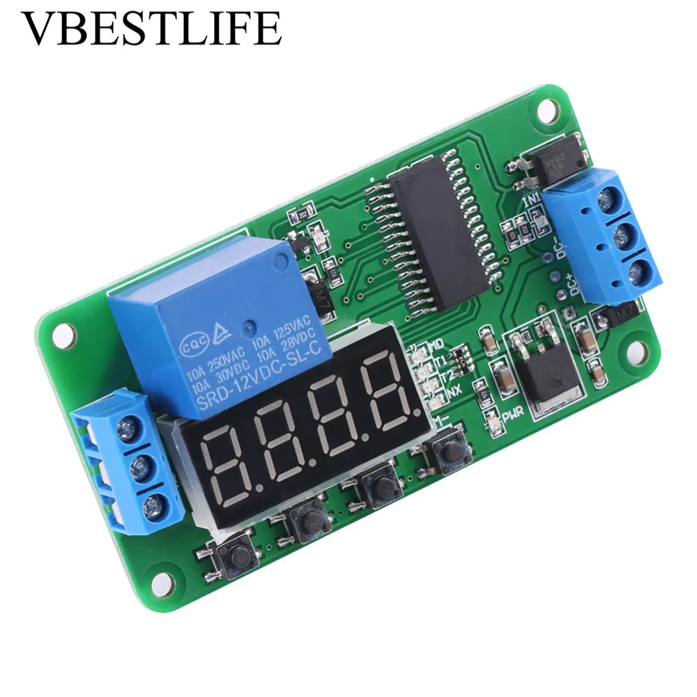 DC 12V Time Delay Relay Module Digital Display Programmable Timer Switch Trigger 1 Channel Controller PLC LED Timer Relays Board
DC 12V Time Delay Relay Module Digital Display Programmable Timer Switch Trigger 1 Channel Controller PLC LED Timer Relays Board