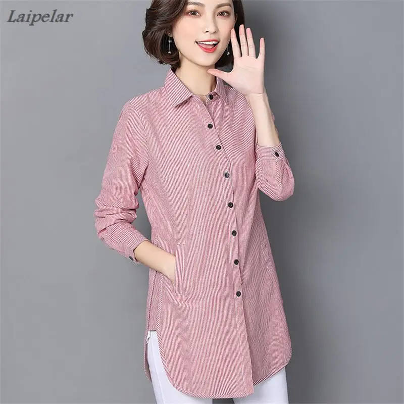 Laipelar 2018 Women Striped Blouse Shirt Casual Loose Shirt Plus Size Spring Autumn Long Sleeve Office Ladies Clothing Tops
Laipelar 2018 Women Striped Blouse Shirt Casual Loose Shirt Plus Size Spring Autumn Long Sleeve Office Ladies Clothing Tops