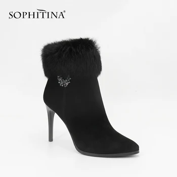 SOPHITINA New Fashion Kid Suede Boots Sexy Pointed Toe Thin High Heel Solid Downy Warm Fur Ankle Shoes Exquisite Rhinestone MC13
SOPHITINA New Fashion Kid Suede Boots Sexy Pointed Toe Thin High Heel Solid Downy Warm Fur Ankle Shoes Exquisite Rhinestone MC13
