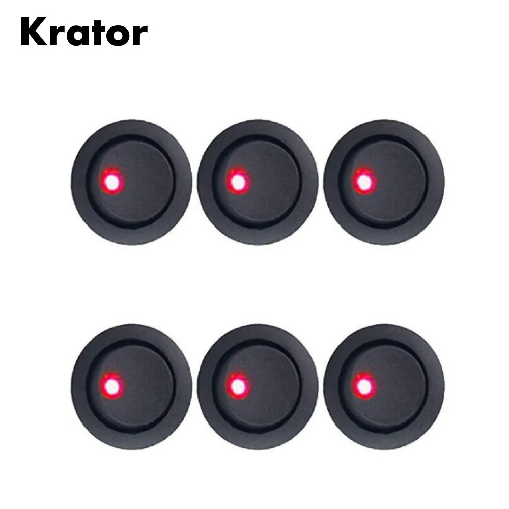 Krator 6 шт. автомобильный 12 В Круглый Рокер точечный светодиодный светильник для