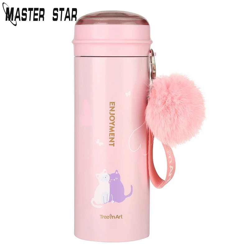 Master Star 400 мл милые Мультяшные коты термосы Kawaii розовая бутылка с водой для девочек