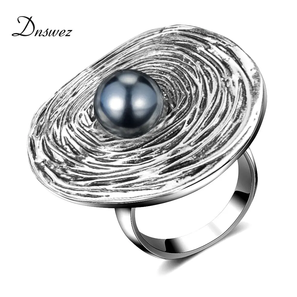 Dnswez Big Round Ring for Women Retro Silver Color with Black Pearl Decoration Ring Geometric Gift Jewelry Bijouterie R1990
Dnswez Big Round Ring for Women Retro Silver Color with Black Pearl Decoration Ring Geometric Gift Jewelry Bijouterie R1990
