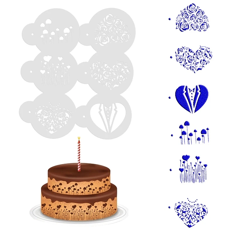 6pcs/set Love Flower Series Spray Pattern Christmas Tree Halloween Wedding Cake Tool Craft Cake Stencil Spray Art Cake Mold
6pcs/set Love Flower Series Spray Pattern Christmas Tree Halloween Wedding Cake Tool Craft Cake Stencil Spray Art Cake Mold