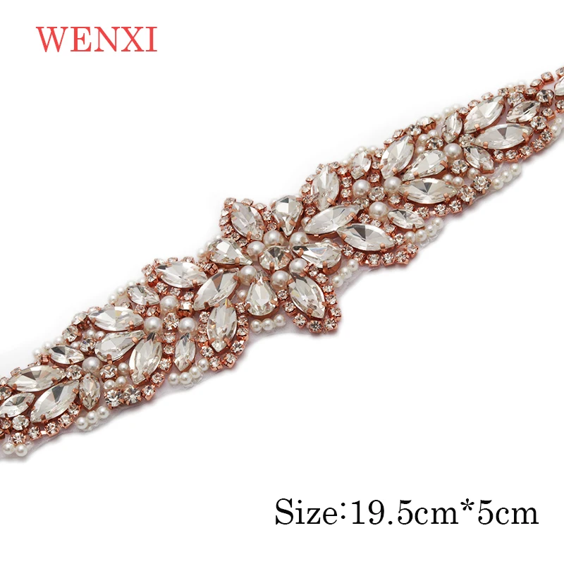 Фото WENXI 30pcs Wholesale Bridal Gown Sash Crystal Rhinestonesd Appliques Sewing On For Wedding Dress Accessory WX940 | Дом и сад