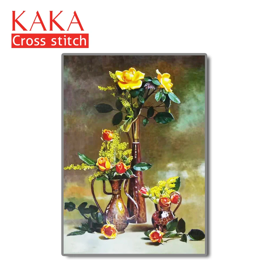 Cross stitch kits Embroidery needlework sets with printed pattern 11CT canvas for Home Decor Painting Flowers Full NCKF002 | Дом и сад