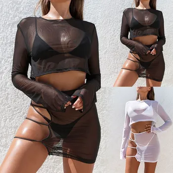 Sexy Sheer Mesh Club 2 Two Pieces Sets 2019 Summer Suit Long Sleeve Crop Tops Bodycon Party Mini Skirt Set
Sexy Sheer Mesh Club 2 Two Pieces Sets 2019 Summer Suit Long Sleeve Crop Tops Bodycon Party Mini Skirt Set