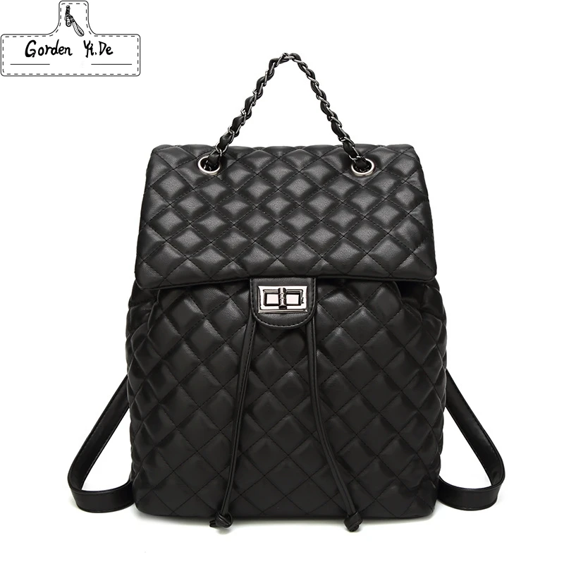 Simple Style Backpack Women Leather Backpacks For Teenage Girls School Bags Fashion Vintage Black Diamond Lattice Shoulder Bag
Simple Style Backpack Women Leather Backpacks For Teenage Girls School Bags Fashion Vintage Black Diamond Lattice Shoulder Bag