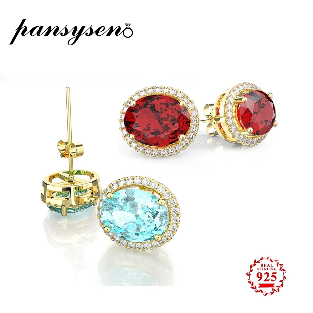 PANSYSEN 100% Genunie 925 Sterling Silver Light Blue Red Topaz Stud Earrings For Women 7x9mm Gemstone Fashion Jewelry Earrings
PANSYSEN 100% Genunie 925 Sterling Silver Light Blue Red Topaz Stud Earrings For Women 7x9mm Gemstone Fashion Jewelry Earrings