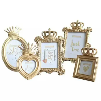 Embossed Wedding Gold Crown Decorative Frame Quality Luxury Gold Resin Mounted Table Photo Frame for Dressing Table 7/6/3 Inch
Embossed Wedding Gold Crown Decorative Frame Quality Luxury Gold Resin Mounted Table Photo Frame for Dressing Table 7/6/3 Inch