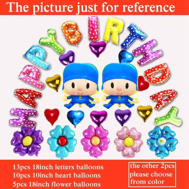 30pcs/lot boy birthday party balloon set A2 for Pocoyo balloon theme happy birthday letters foil balloon
30pcs/lot boy birthday party balloon set A2 for Pocoyo balloon theme happy birthday letters foil balloon