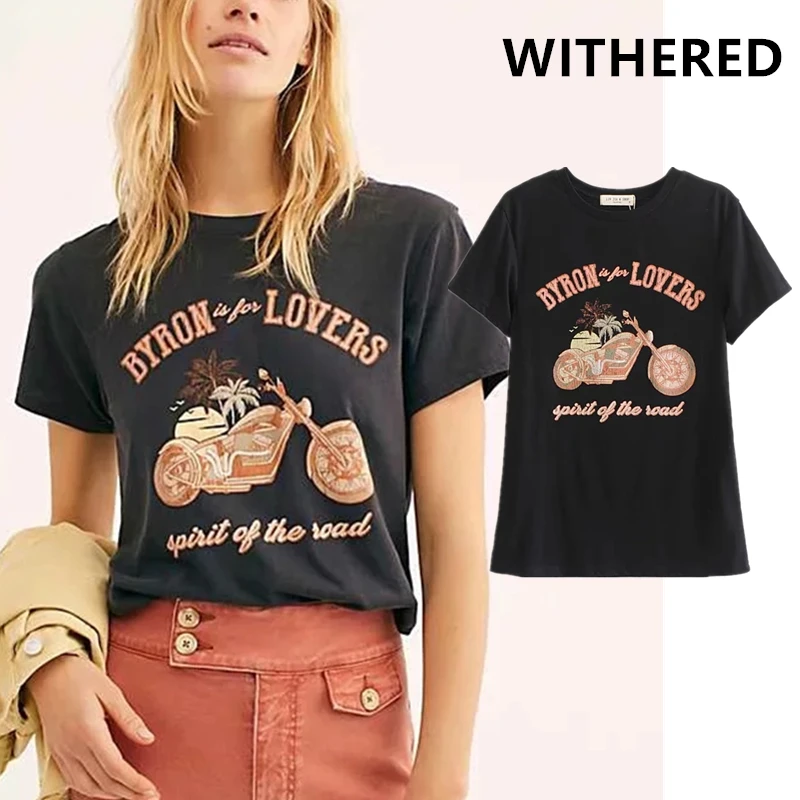 Withered vintage high street Motorcycle printing o-neck pure cotton t shirt women harajuku tshirt camisetas verano mujer 2019
Withered vintage high street Motorcycle printing o-neck pure cotton t shirt women harajuku tshirt camisetas verano mujer 2019