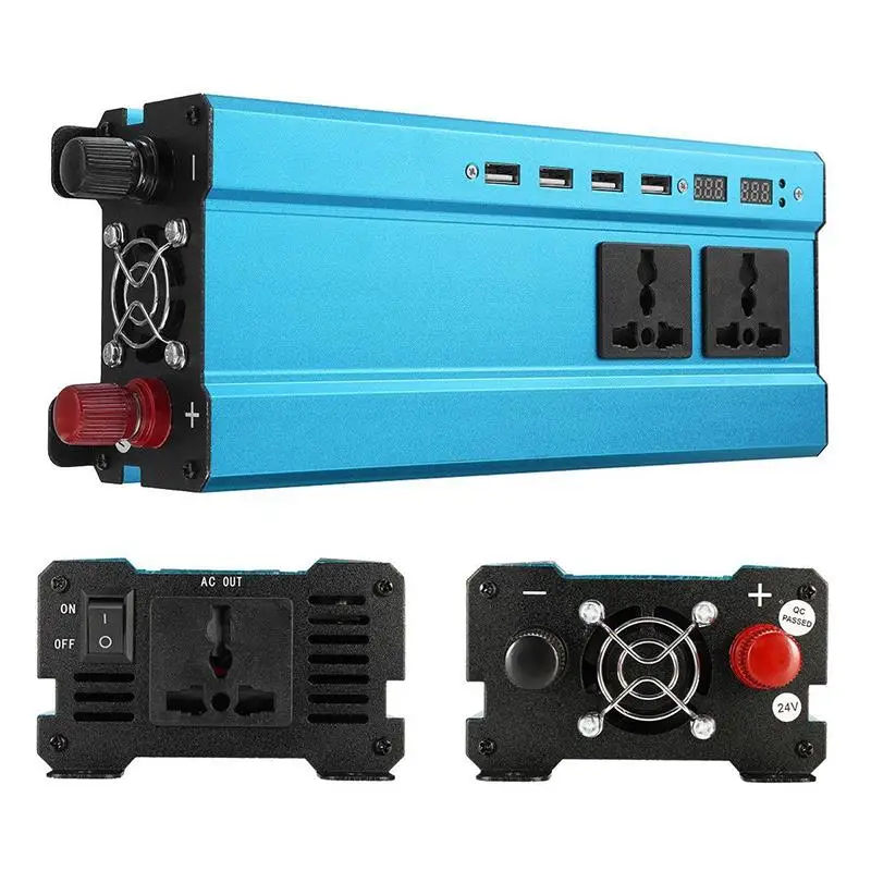 Rated Power 2000W Peak Power 5000W Solar Car Power Inverter LED DC 24V to AC 220V Sine Wave Converter with 4 USB
Rated Power 2000W Peak Power 5000W Solar Car Power Inverter LED DC 24V to AC 220V Sine Wave Converter with 4 USB