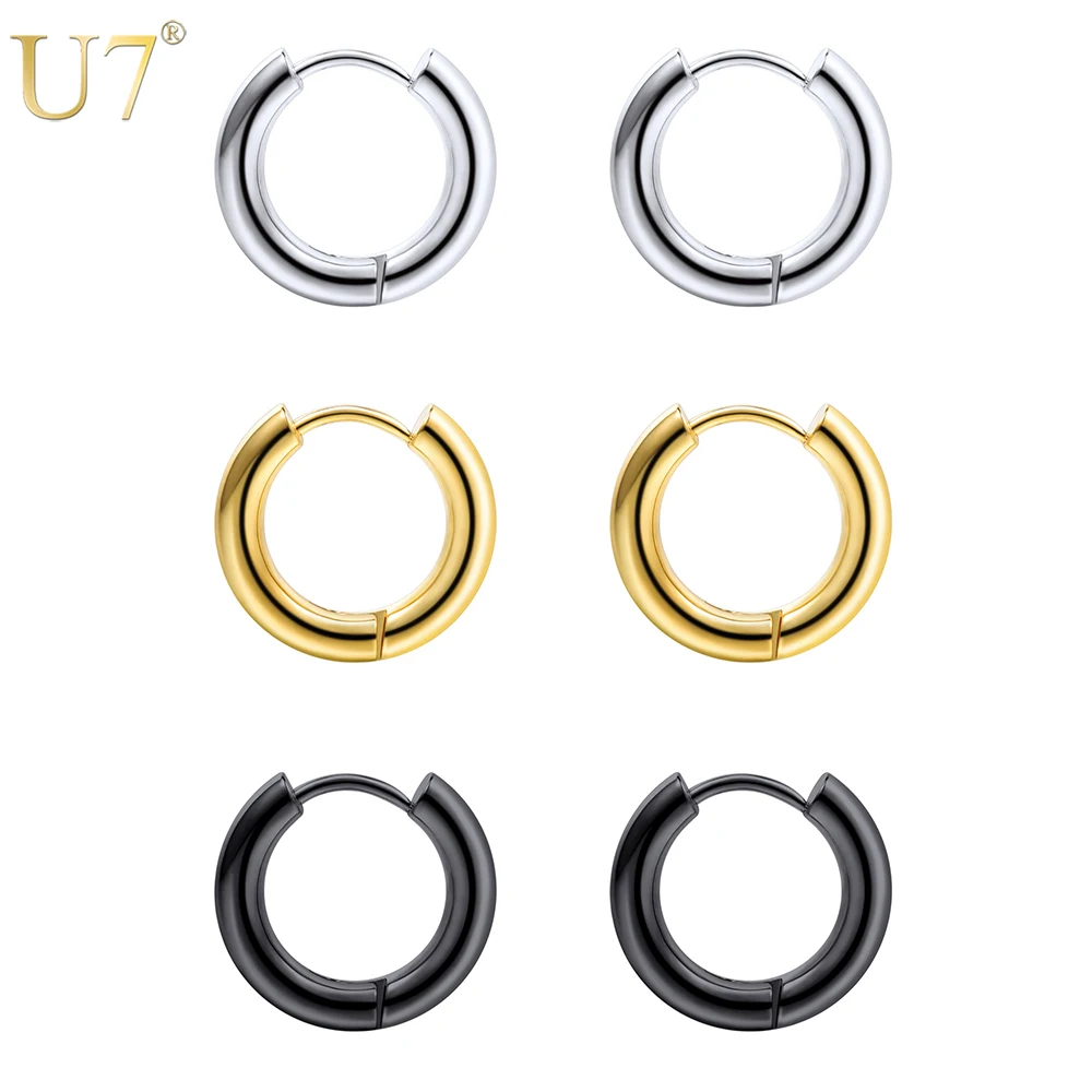 U7 Stainless Steel Gold/Black Color Simple Circle Hoop Earrings For Women/Men 3 Pairs/Set Minimalist Jewelry brinco E1007
U7 Stainless Steel Gold/Black Color Simple Circle Hoop Earrings For Women/Men 3 Pairs/Set Minimalist Jewelry brinco E1007