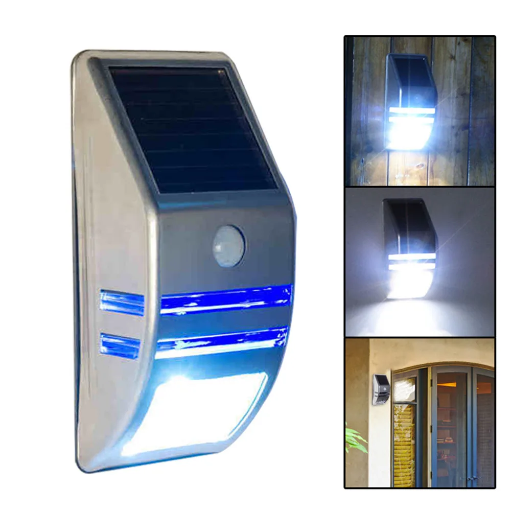 

LEDs Outdoor Solar Motion Sensor PIR Security Wall Light Path Post Lamp Easy Install and water resistant solar lamp