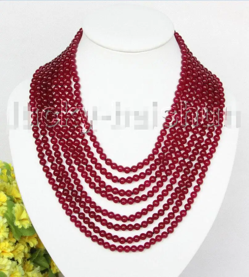 Free Shipping >>AAA natural 8row 17" 6mm round dark red bead necklace magnet clasp
Free Shipping >>AAA natural 8row 17" 6mm round dark red bead necklace magnet clasp