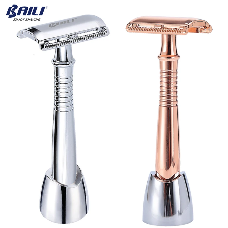 BAILI Long Handle Double Edge Safety Blade Razor for Barber Men Hair Shaving Unisex +5 Blade +Supporter/Stand/Base BD194/BD193G
BAILI Long Handle Double Edge Safety Blade Razor for Barber Men Hair Shaving Unisex +5 Blade +Supporter/Stand/Base BD194/BD193G