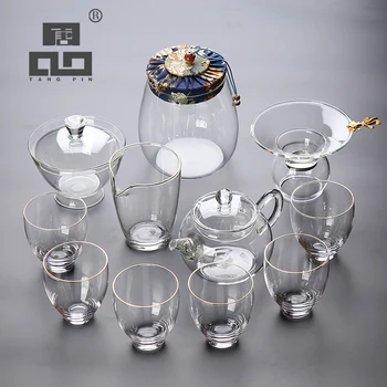 TANGPIN heat-resistant glass tea sets transparents glass teapot gaiwan teacups glass kung fu tea sets
TANGPIN heat-resistant glass tea sets transparents glass teapot gaiwan teacups glass kung fu tea sets