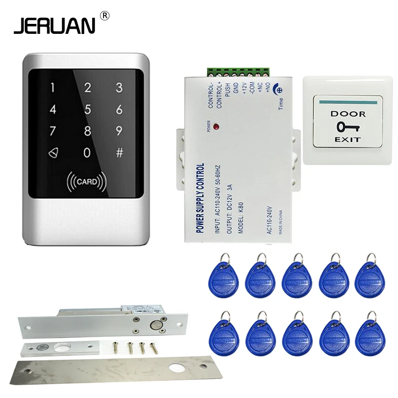 JERUAN Waterproof Rfid Door Access Control Kit Set With Electric Drop Bolt Lock + 10 RFID keyfob Card In Stock FREE SHIPPING
JERUAN Waterproof Rfid Door Access Control Kit Set With Electric Drop Bolt Lock + 10 RFID keyfob Card In Stock FREE SHIPPING