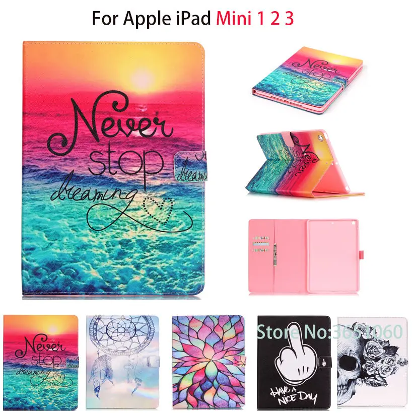 High quality Case Cover For Apple iPad Mini 1 2 3 Funda Smart cases Model PU Leather Fashion Painted Tablet Stand Skin Shell
High quality Case Cover For Apple iPad Mini 1 2 3 Funda Smart cases Model PU Leather Fashion Painted Tablet Stand Skin Shell