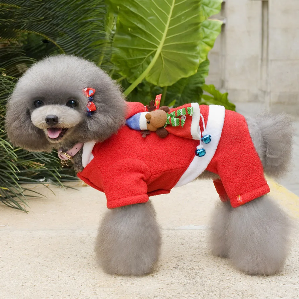 Christmas Pet dog Suit clothes Winter Comfortable soft Festival Warm Coat with Christmas hat dog clothes winter
Christmas Pet dog Suit clothes Winter Comfortable soft Festival Warm Coat with Christmas hat dog clothes winter