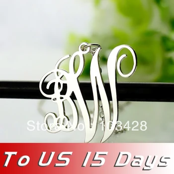 AILIN Freeshipping-Custom MO Pendant Necklace Silver Plated 2 letters Small-Large Initial Monogrammed Nameplate To US 2 weeks 
AILIN Freeshipping-Custom MO Pendant Necklace Silver Plated 2 letters Small-Large Initial Monogrammed Nameplate To US 2 weeks