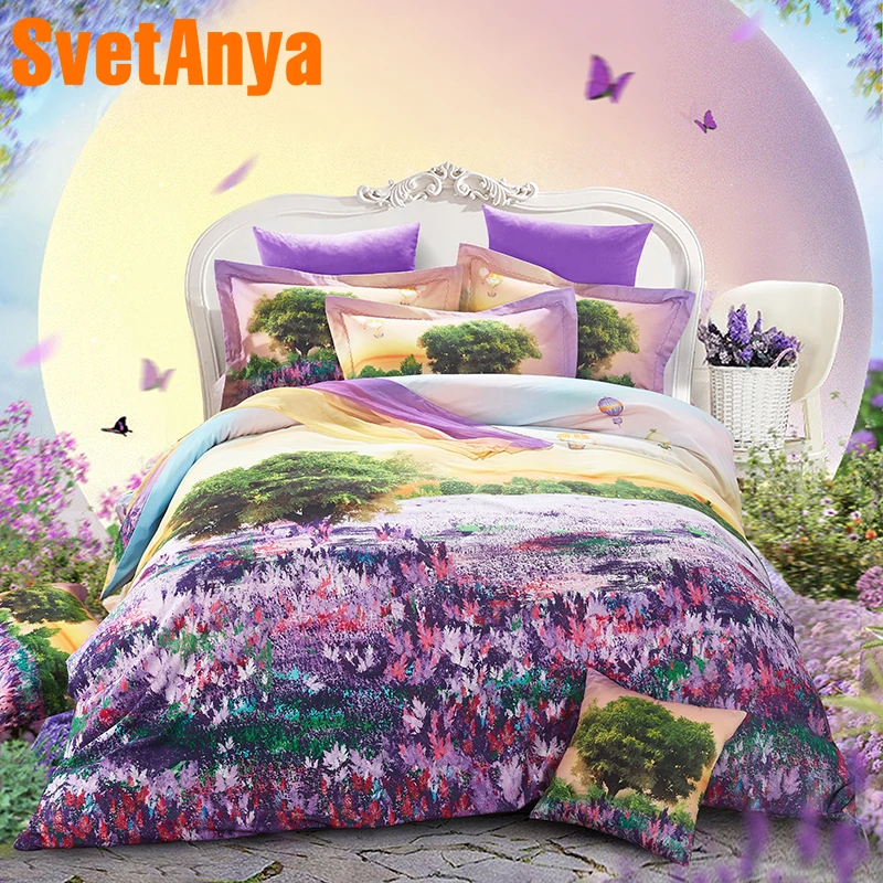 Svetanya Lavender Print Bedding Set Sanded Cotton Sheet Pillowcases Duvet Cover Sets Queen Double King Size Bedlinen Kit
Svetanya Lavender Print Bedding Set Sanded Cotton Sheet Pillowcases Duvet Cover Sets Queen Double King Size Bedlinen Kit