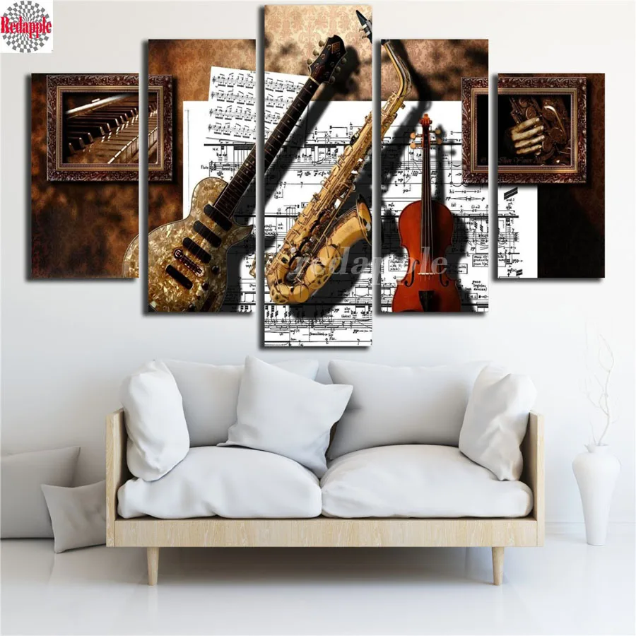 5 pcs diamond embroidery Musical Instruments Guitar Saxophone Violin Music Score diamond painting cross stitch mosaic rhinestone
5 pcs diamond embroidery Musical Instruments Guitar Saxophone Violin Music Score diamond painting cross stitch mosaic rhinestone