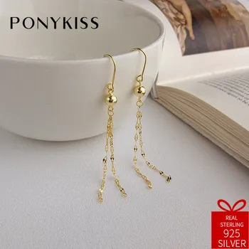 PONYKISS Trendy S925 Sterling Silver Chic Tassel Chain Dangle Drop Earrings For Women Fashion Accessory Party Fine Jewelry Gift
PONYKISS Trendy S925 Sterling Silver Chic Tassel Chain Dangle Drop Earrings For Women Fashion Accessory Party Fine Jewelry Gift