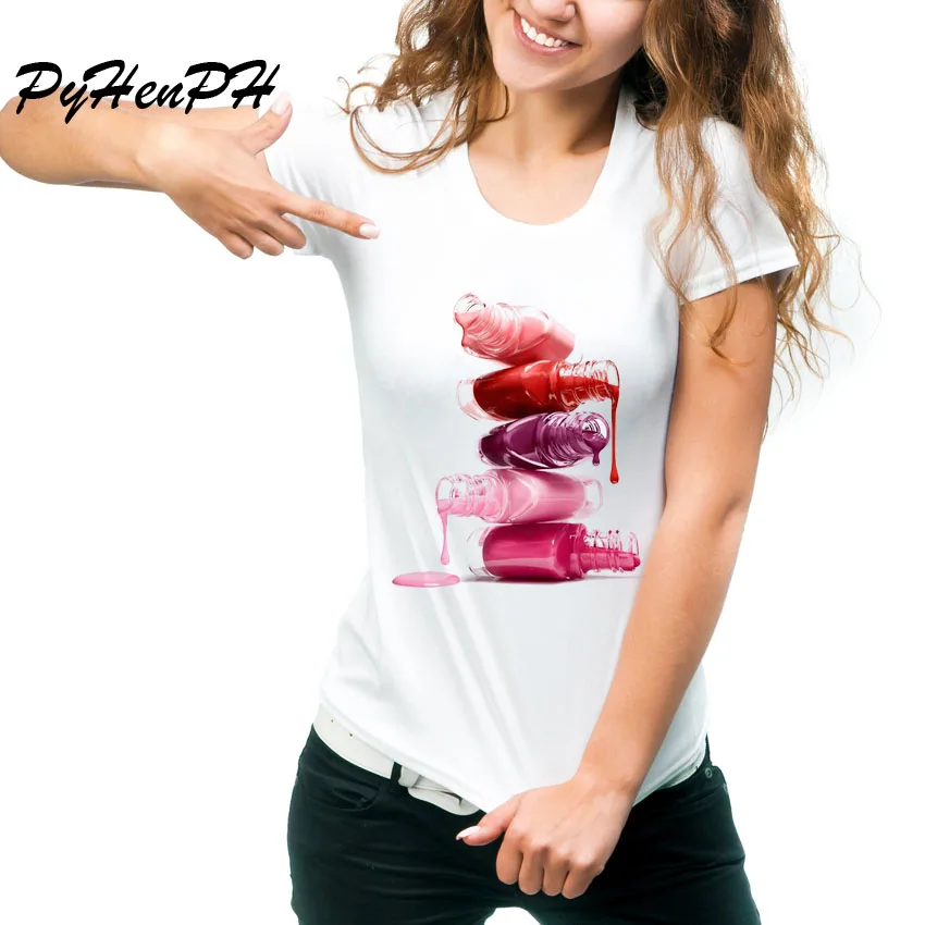 Summer Style Harajuku Nail Polish T Shirt Women Design T-shirts Loose Short Sleeve Plus Size Tee Shirt Femme Women Tops
Summer Style Harajuku Nail Polish T Shirt Women Design T-shirts Loose Short Sleeve Plus Size Tee Shirt Femme Women Tops