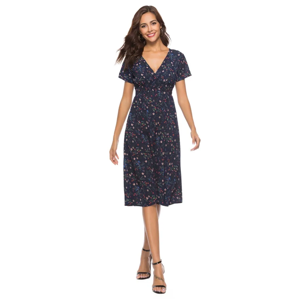 2019 Boho Dresses Women Plus Size Summer Sundress Beachwear Printed V-neck Short-Sleeved Dress
2019 Boho Dresses Women Plus Size Summer Sundress Beachwear Printed V-neck Short-Sleeved Dress