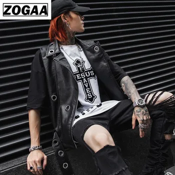ZOGGA 2019 Spring Men Vest Night Club Rock Punk Locomotive Leather Vest Solid Black Vest Men with Hole Male Leisure Street Wear
ZOGGA 2019 Spring Men Vest Night Club Rock Punk Locomotive Leather Vest Solid Black Vest Men with Hole Male Leisure Street Wear
