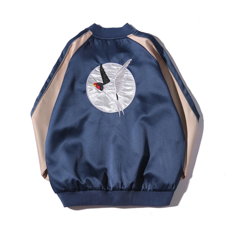 2019 Spring Pilot Bomber Jacket Men Women Bird Embroidery Baseball Jacket Fashion Casual Youth Couples coat Japan Streetwear
2019 Spring Pilot Bomber Jacket Men Women Bird Embroidery Baseball Jacket Fashion Casual Youth Couples coat Japan Streetwear
