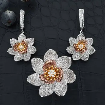 Flower Earrings Ring Set for Women Three Tone Gold Wedding Party Jewelry Gift Elegant Fashion Romantic
Flower Earrings Ring Set for Women Three Tone Gold Wedding Party Jewelry Gift Elegant Fashion Romantic