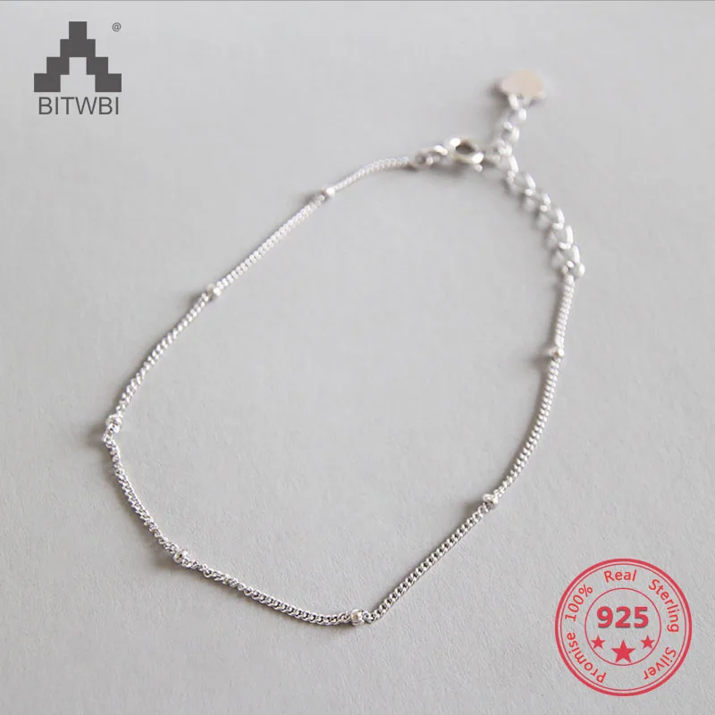 925 Sterling Silver Bracelets for Women Accessories Minimalism Beads Chain Bracelets & Bangles Silver Jewelry
925 Sterling Silver Bracelets for Women Accessories Minimalism Beads Chain Bracelets & Bangles Silver Jewelry