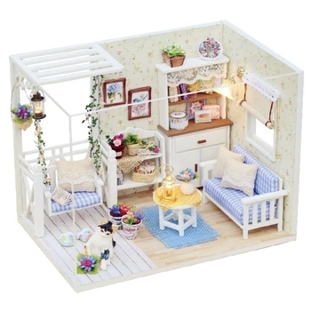 Doll House Furniture Diy Handmade Miniature Dust Cover 3D Wooden Miniaturas Dollhouse Toys with Swing Sofa for Christmas
Doll House Furniture Diy Handmade Miniature Dust Cover 3D Wooden Miniaturas Dollhouse Toys with Swing Sofa for Christmas