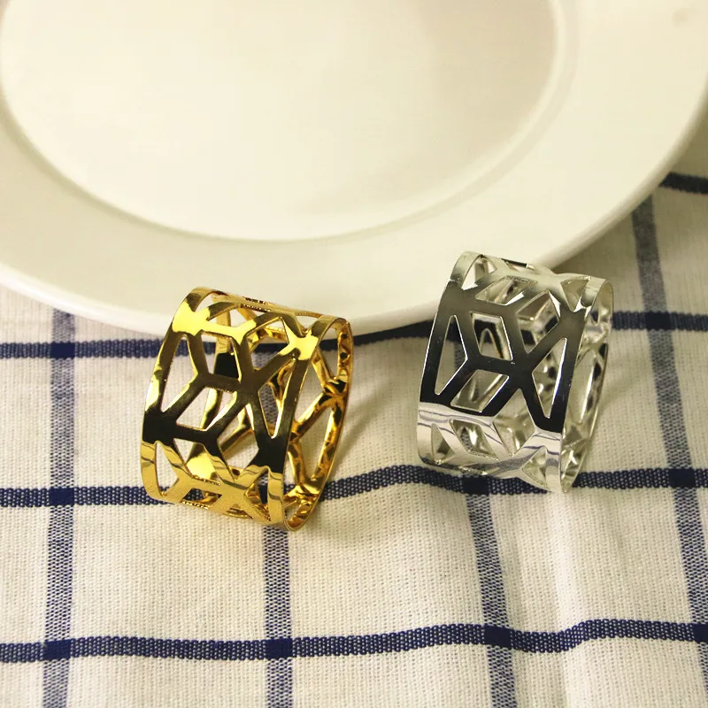 14PCS stainless steel gold / silver napkin ring wedding wedding supplies geometric napkin buckle
14PCS stainless steel gold / silver napkin ring wedding wedding supplies geometric napkin buckle