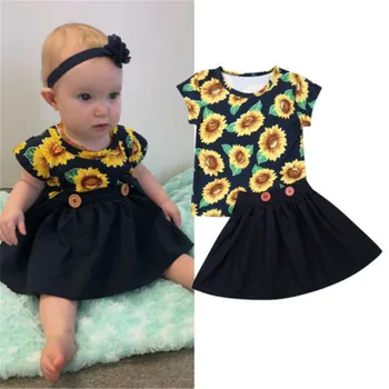0-36M Baby Girls Set Sunflower T-Shirt Girls Short Sleeve Baby Tops Solid Black Beach Skirts Girls Newborn Set Baby Clothes Set
0-36M Baby Girls Set Sunflower T-Shirt Girls Short Sleeve Baby Tops Solid Black Beach Skirts Girls Newborn Set Baby Clothes Set