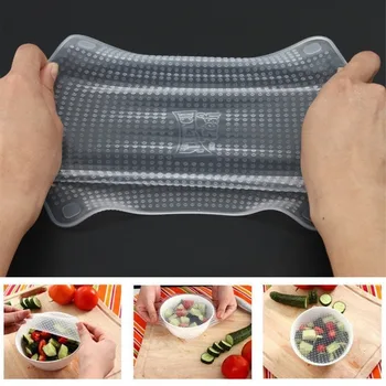 New 4pcs Multifunctional Food Fresh Keeping Saran Wrap Kitchen Tools Reusable Silicone Food Wraps Seal Cover Stretch
New 4pcs Multifunctional Food Fresh Keeping Saran Wrap Kitchen Tools Reusable Silicone Food Wraps Seal Cover Stretch