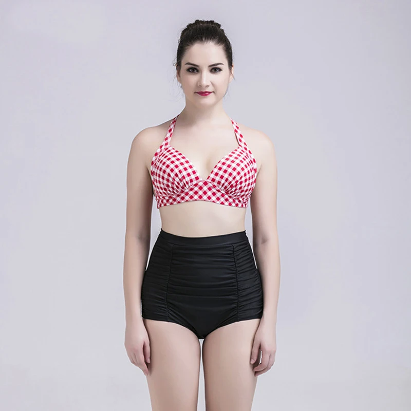 

Tankini 2019 Female Lattice Micro Brazilian Push Up Bikini Swimwear Bandeau Bathing Suit Women Swimsuit High Waisted Bikini