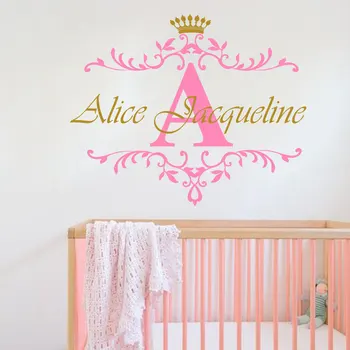 Personalized Name Initial Letter Wall Sticker Custom Girls Name Crown Baby Home Decor Nursery Children Room Vinyl Sticker W-62
Personalized Name Initial Letter Wall Sticker Custom Girls Name Crown Baby Home Decor Nursery Children Room Vinyl Sticker W-62