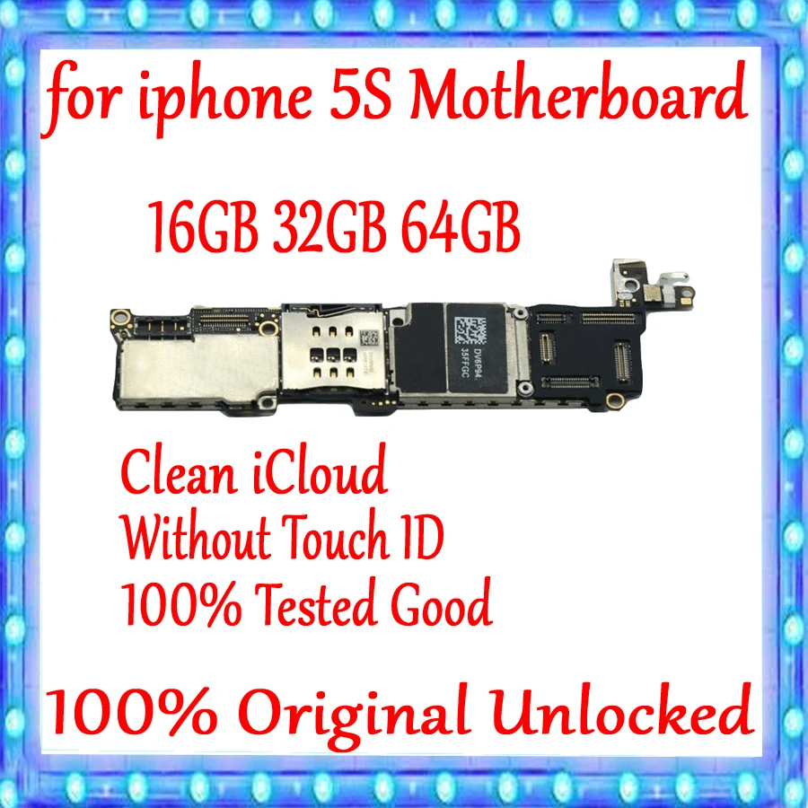 100% Original unlocked for iphone 5S Motherboard Without Touch ID for iphone 5S Logic boards16gb / 32gb / 64gb Full Function
100% Original unlocked for iphone 5S Motherboard Without Touch ID for iphone 5S Logic boards16gb / 32gb / 64gb Full Function