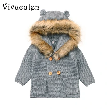 Winter Warm Newborn Baby Sweater Coat Fur Hooded Detachable Infant Boys Girl Knitted Cardigan With Ears Outwear Child Knitwear
Winter Warm Newborn Baby Sweater Coat Fur Hooded Detachable Infant Boys Girl Knitted Cardigan With Ears Outwear Child Knitwear