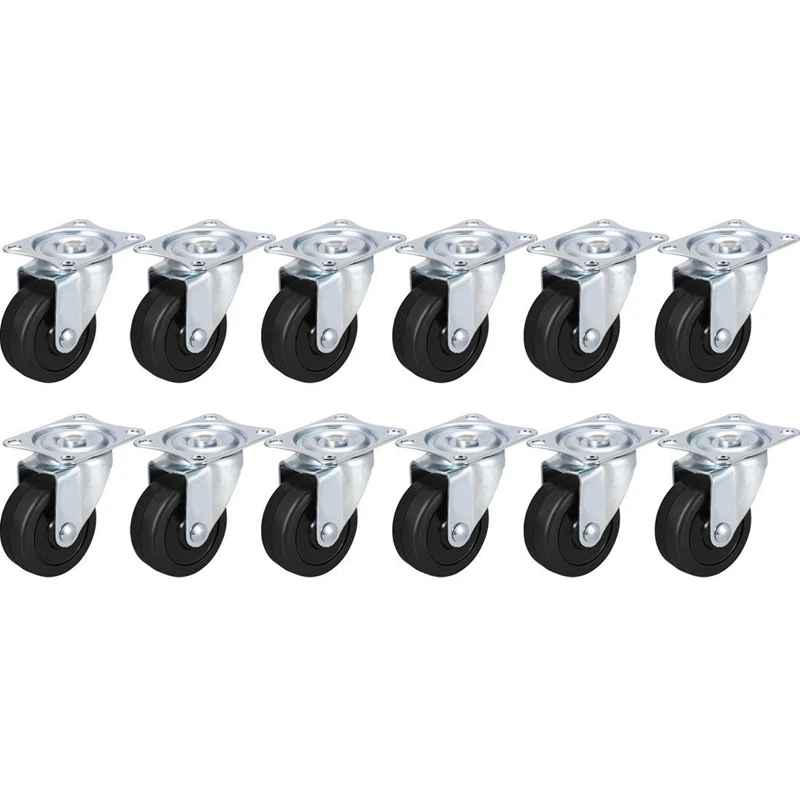 12Pcs 2 Inch Dia Heavy Duty Black Polyurethane Swivel Castor Wheels Trolley Furniture Caster
12Pcs 2 Inch Dia Heavy Duty Black Polyurethane Swivel Castor Wheels Trolley Furniture Caster