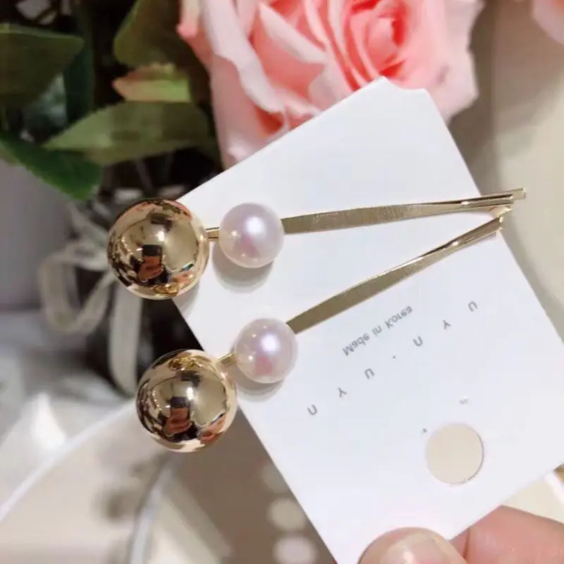 Women Korean Style Metallic Straight Bobby Pins Imitation Pearl Glitter Metal Gold Ball Hair Clips Sweet Girls One Word Hairpins
Women Korean Style Metallic Straight Bobby Pins Imitation Pearl Glitter Metal Gold Ball Hair Clips Sweet Girls One Word Hairpins