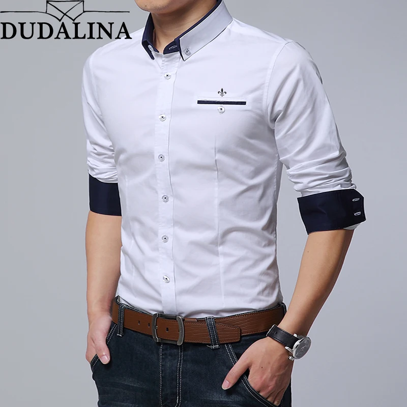 Dudalina Men Shirt 2019 Long Sleeve Shirt Male Casual Embroidery Formal Business Man Shirt Slim Fit Designer Dress
Dudalina Men Shirt 2019 Long Sleeve Shirt Male Casual Embroidery Formal Business Man Shirt Slim Fit Designer Dress