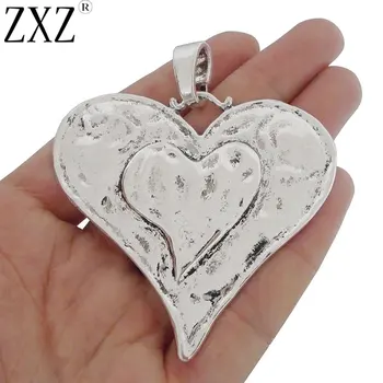 ZXZ 2pcs Large Hammered Heart Charms Pendants for Necklace Jewelry Making Findings 62x65mm
ZXZ 2pcs Large Hammered Heart Charms Pendants for Necklace Jewelry Making Findings 62x65mm