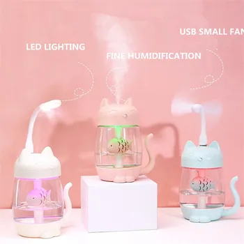 3 in 1 350ML USB Cat Air Humidifier Ultrasonic Cool-Mist Adorable Mini Humidifier With LED Light Mini USB Fan for Home of
3 in 1 350ML USB Cat Air Humidifier Ultrasonic Cool-Mist Adorable Mini Humidifier With LED Light Mini USB Fan for Home of