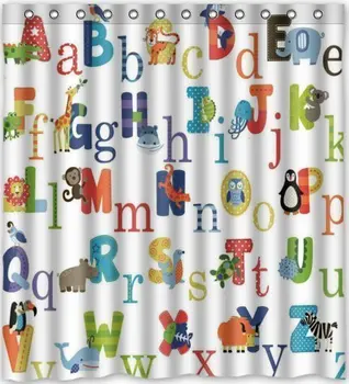 ABC Alphabet Waterproof Polyester Fabric Bathroom shower Curtain Set with Hooks Shower Curtains
ABC Alphabet Waterproof Polyester Fabric Bathroom shower Curtain Set with Hooks Shower Curtains